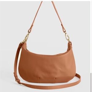 Quince Italian leather convertible crescent shoulder bag